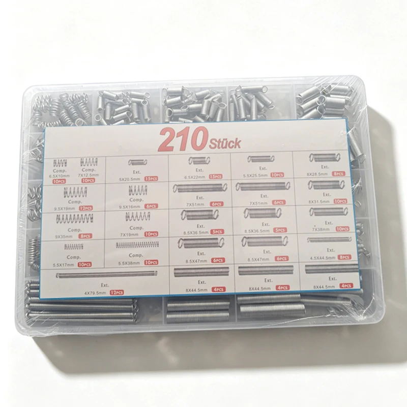 Creamily 210Pcs/lot Compression Springs Set For Household Repairs Mechanical Switches Industrial Equipment Spring