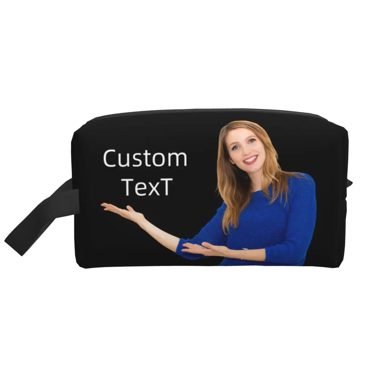 Custom Your Design Logo Custom Face Photo Travel Cosmetic Bag for Women Toiletry Makeup Organizer Ladies Beauty Storage Dopp Kit