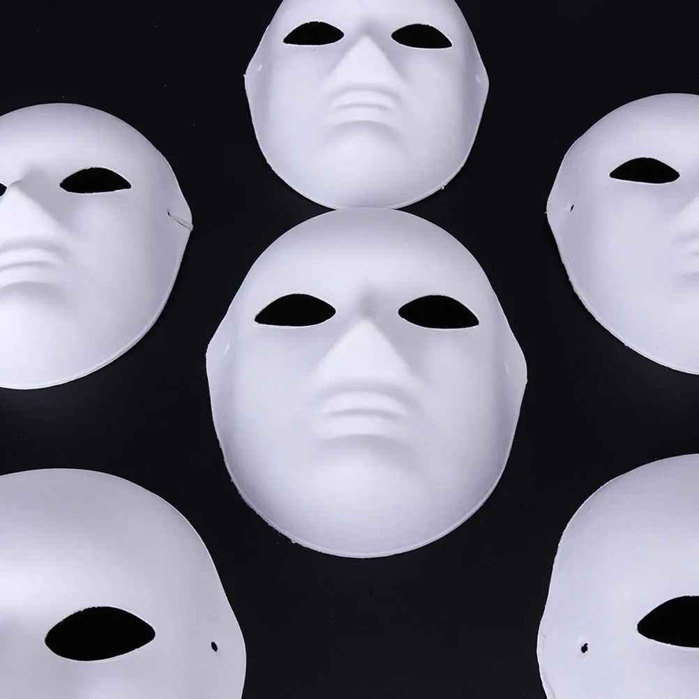 10 Uds. Máscaras de papel DIY máscara pintable máscara lisa blanca disfraz accesorios para fiesta de disfraces danza fantasma Cosplay máscara de fiesta 2025 nuevo