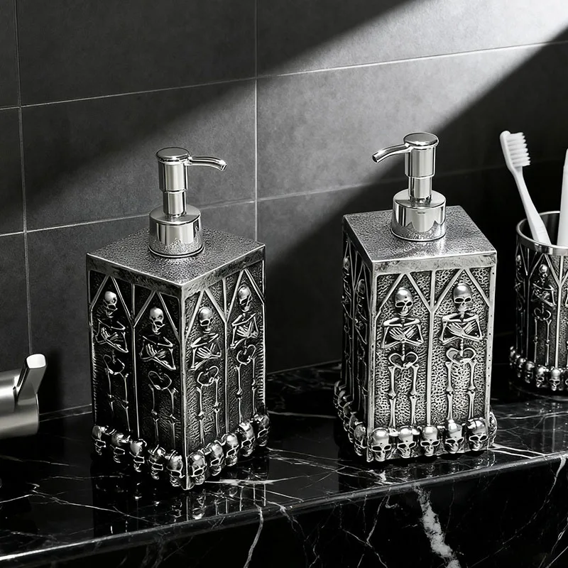 Creative Skeleton Press Soap Dispenser Hand Wash Bottle Halloween Ornament Home Bathroom Shower Gel Storage Decor Gift
