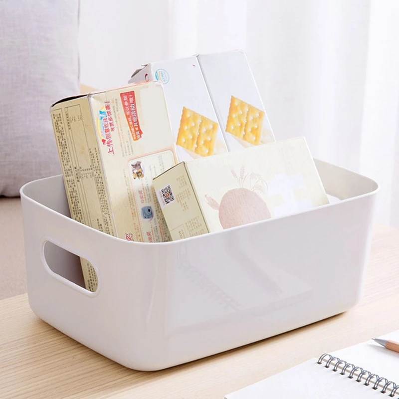 Plastic Storage Box Office, Home, Kitchen, Neat Organizer White Plastic Studio Storage Basket