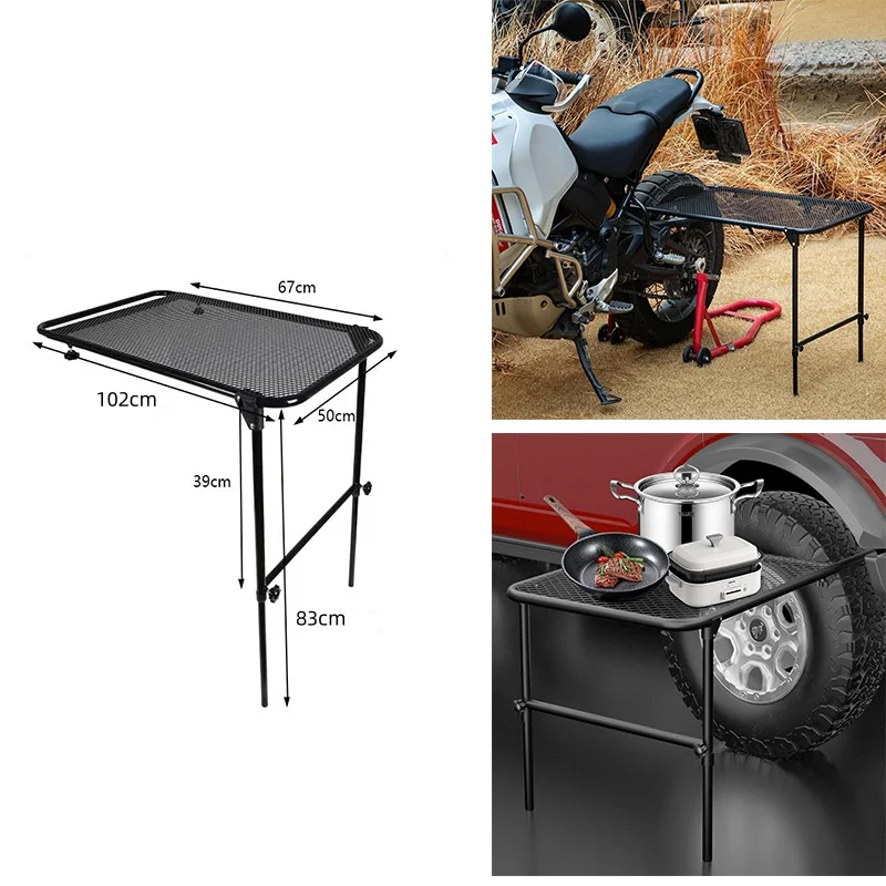 

RV Camping Table Tire Desk Alloy Steel Portable Folding Outdoor Travel Working Picnic Vehicle Wheel Table Board Use On Tires