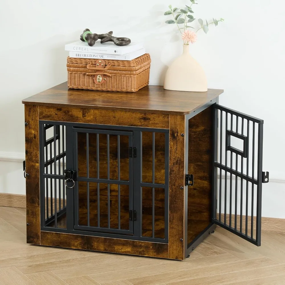 

Pet Dog Crate Furniture for Small Dogs, 27.2 Inch Dog Kennel Indoor, Wooden Cage End Table, Heavy Duty Dog Crate