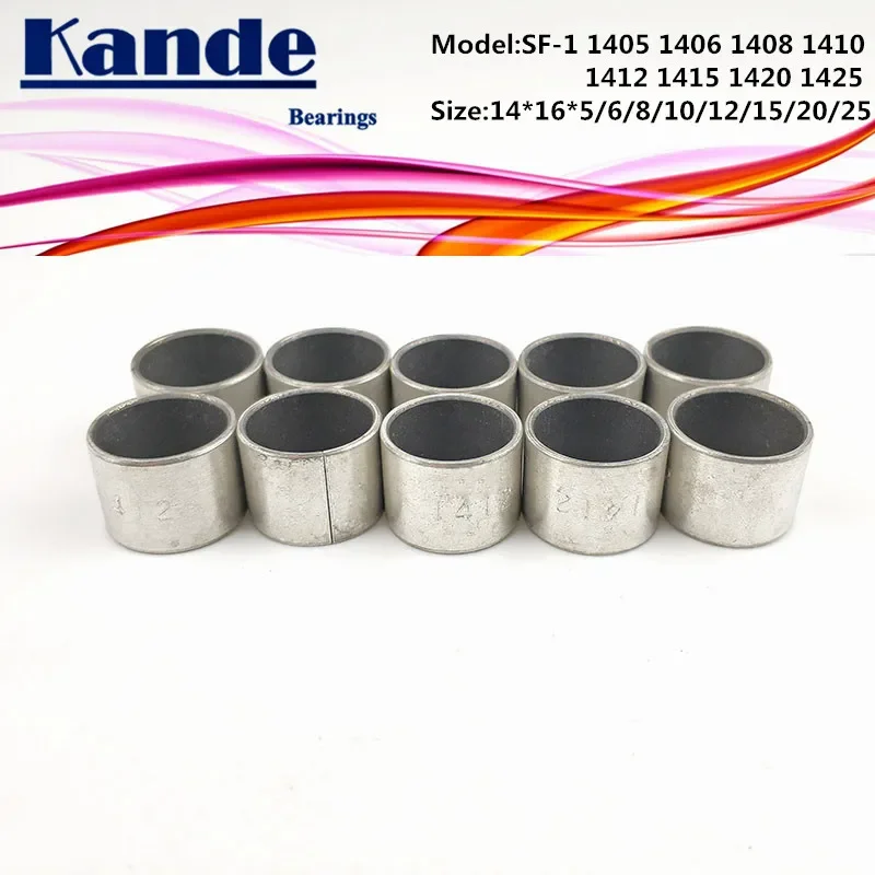 SF-1 1405 1406 1408 1410 1412 1415 1420 1425 Self Lubricating Sleeve Size 14*16*5 8 10 15 18 20 25mm SF1 Kande Bearings