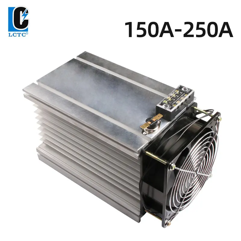 

LCTC 150A 200A 250A Radiator With Fan For Three Phase Solid State Relay DC SSR Heat Sink Fan Y-200