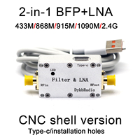 2in1 BPF LNA Filter Amplifier 433M 868M 915M 1090M 2.4G Low Noise RF Signal LORA Helium Miner Drone Walkie Talkie ADS-B SDR Wifi