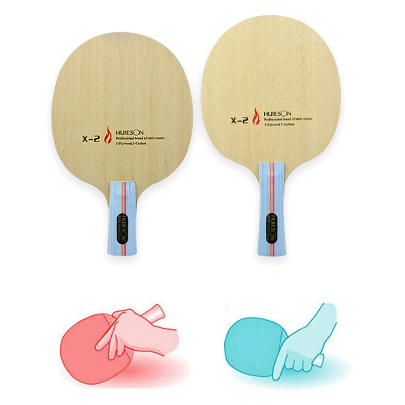 2X Huieson 7 Ply Hybrid Carbon Table Tennis Racket Blade Lightweight Ping Pong Racket Blade Long Handle