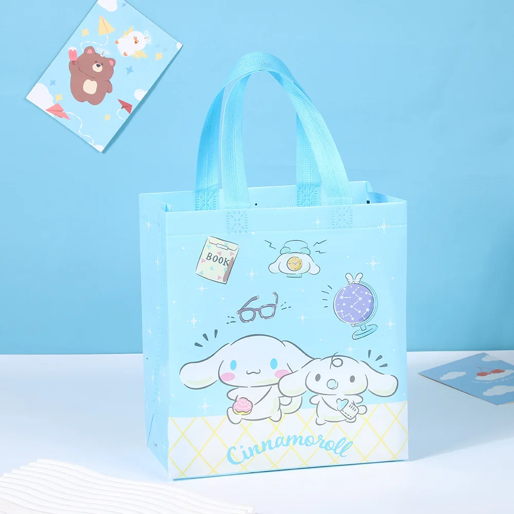 Sanrio My Melody Kuromi Cinnamoroll Pochacco Non Woven Shopping Bag Cute Cartoon Reusable Handheld Portable Children\'s Gift Bags