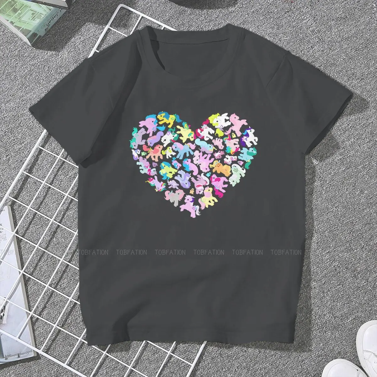 I Heart MLP O Collar TShirt Cute Unicorn Cartoon Pure Cotton Classic T Shirt Girl Clothes Individuality Big Sale view 2