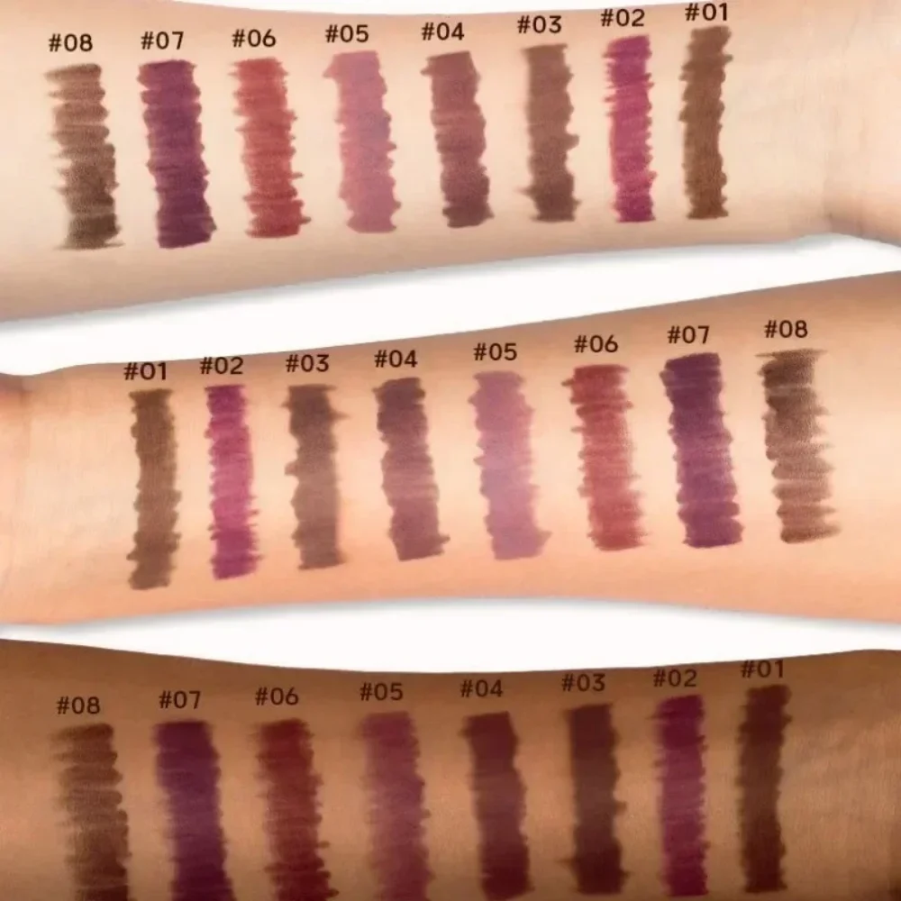 8 色マットリップライナーペンシルリップ輪郭口紅ペンヌードブラウン口紅ペンシルナチュラル持続防水リップライナーメイクアップ