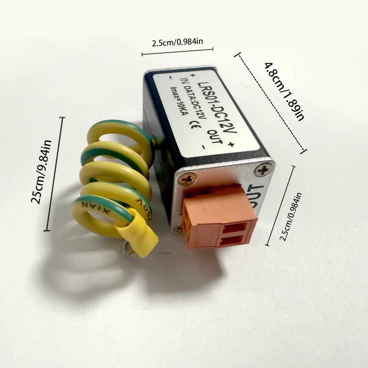 جهاز حماية من الصواعق ذو طاقة واحدة LRS01-DC12V جهاز حماية من الصواعق للطاقة نهاية خط حماية تأريض الطاقة
