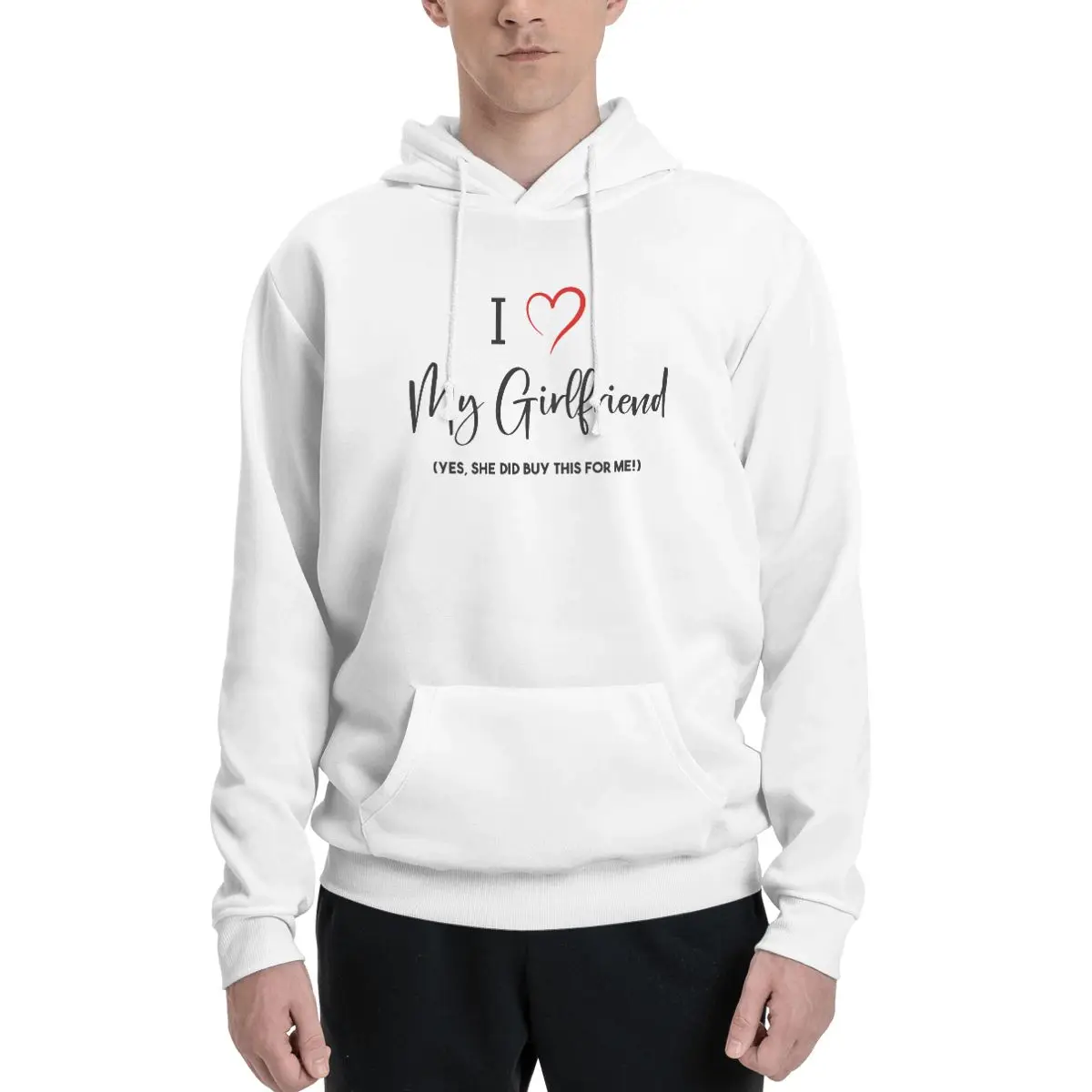 I Love My Girlfriend (Black Ver.) Hoodies Men's Women Casual Pullover Sweatshirts Hip Hop Long Sleeve Clothing Autumn Winter