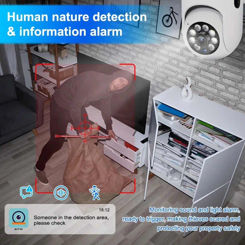 3MP 1080P HD wireless security camera indoor and outdoor intelligent surveillance camera with night vision function