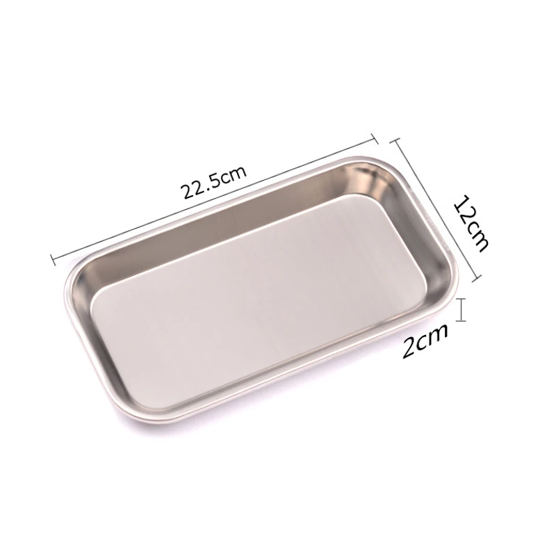 1/2/10pcs Stainless Steel Square Storage Tray Dental Medical Tools Kitchen Tray Nail Tattoo Dental Medical Device