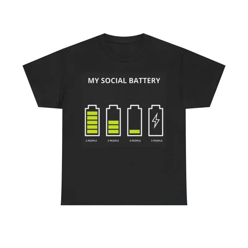 My Social Battery T Shirt Funny Phone Heavy Cotton