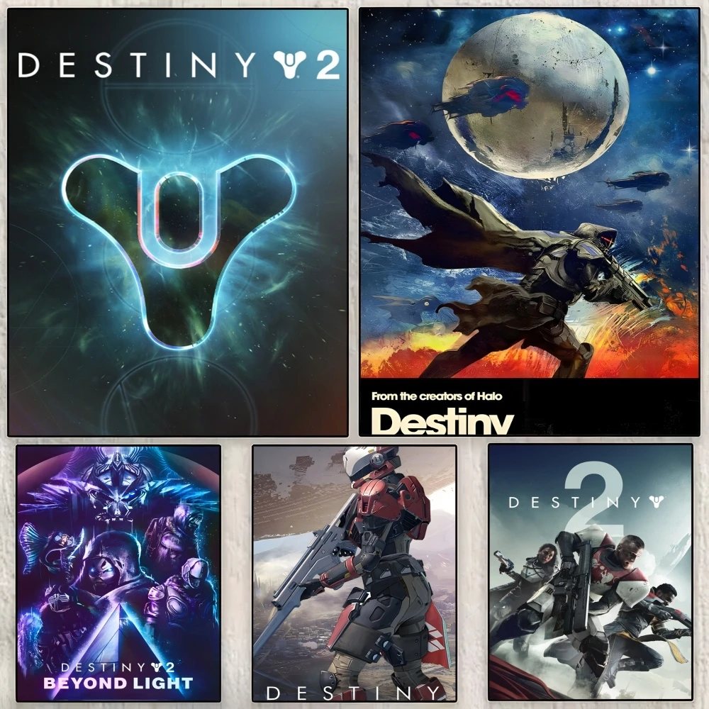 Póster artístico de pared en lienzo de algodón con caligrafía de Destiny 2, pintura estética para decoración del hogar, sala de estar y dormitorio