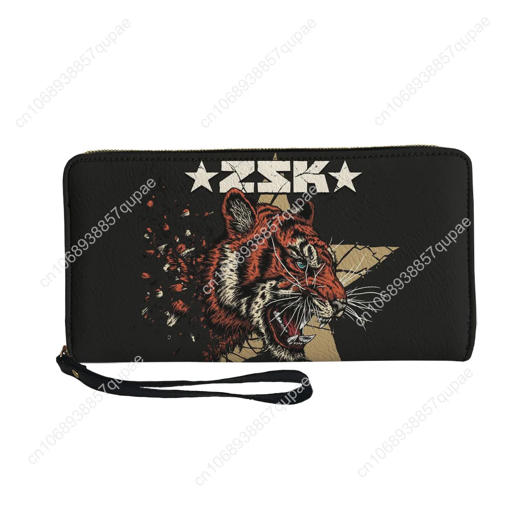 ZSK German Berlin Skateboard Punk Band Custom Wallet Purse Mens Women Zipper Long Wallets Double Print  Portable Wallet Gift Bag