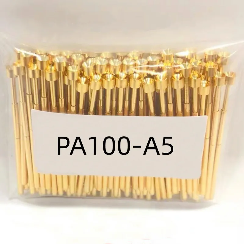 20/100PCS PA100-A5 Spring Test Probe PA100-A Test Pin Test Tool 33.35mm Dia1.36mm Gold Needle Tip 2.5mm Pogo Pin P100-A P100-A5