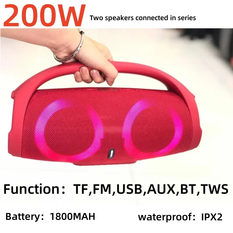 

HIFI Audience Bluetooth Speaker Portable Handheld LED Color Light Outdoor Waterproof Subwoofer Speaker 3D Stereo Surround Sound