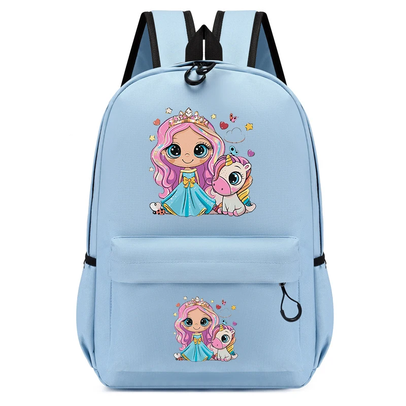 New Animal Backpack Princess with Unicorn Cartoon Trendy School Bag Girl Bookbag Kawaii Children Bookbag Travel Fashion Backpack