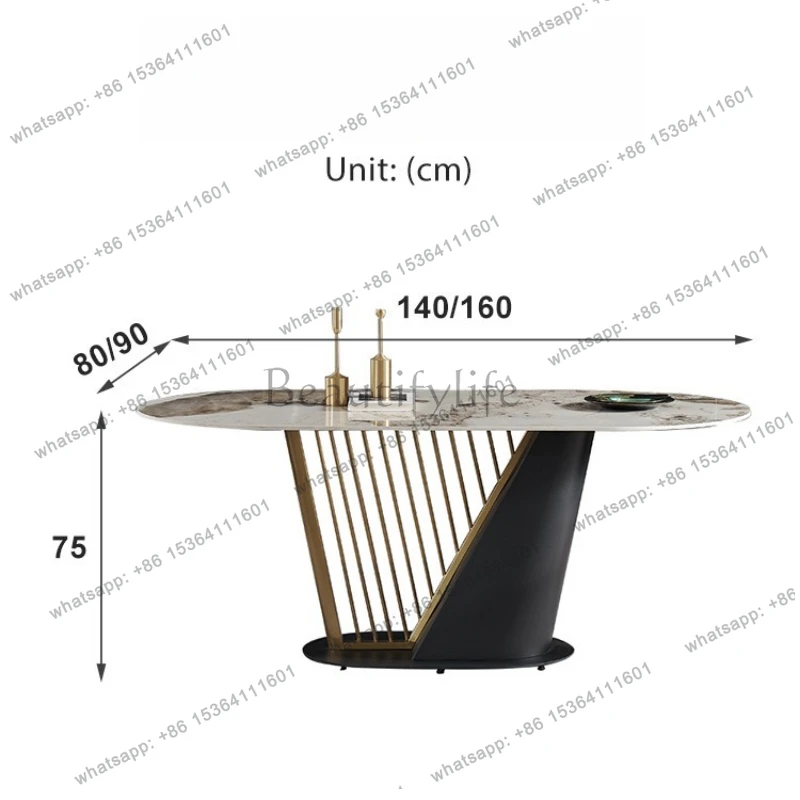 Rock Plate Restaurant Dining Tables Living Room Desk Modern Coffee Dining Tables Creativity Metal Furniture Обеден Стол