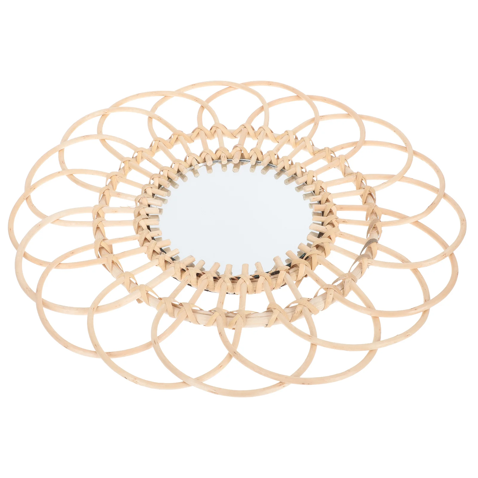 

Nordic Hanging Round Woven Rattan Wall Mirror For Home Decor Living Room Bathroom Makeup Mirror Creative Decor