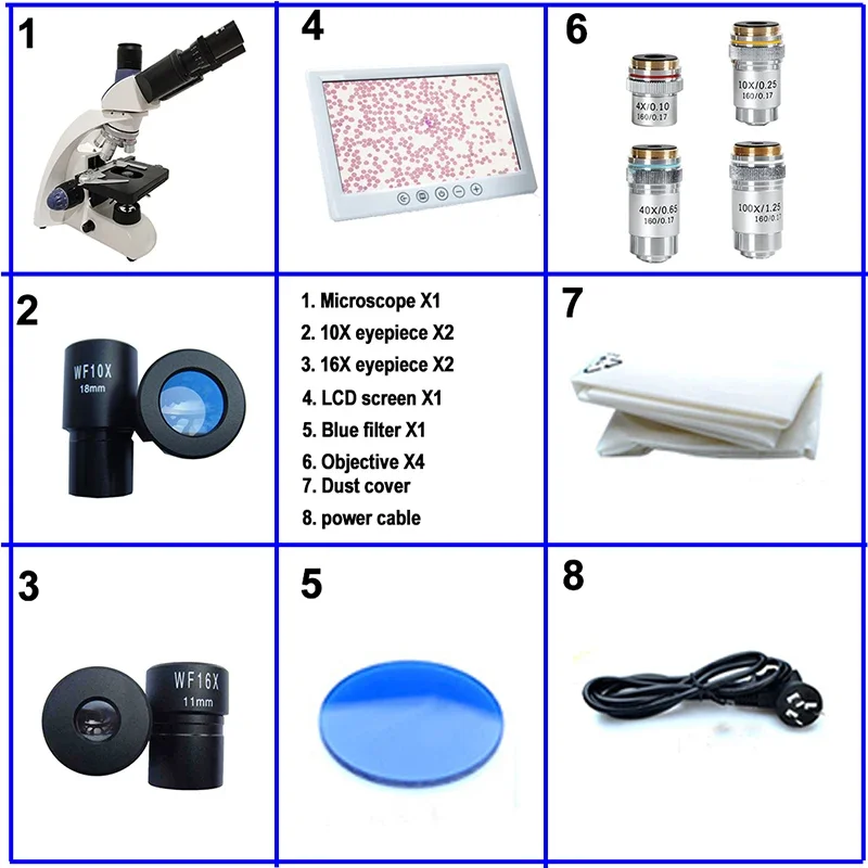 7 Inch China LED Light Video Biological Lcd Microscope/microscope With Lcd Screen