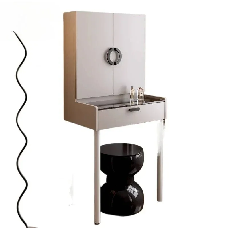 Luxury Storage Vanity Table Dest Decor Natural Long Grey Makeup Vanity Desk Modern Wood Europa Meuble Coiffeuse Furnitures Home
