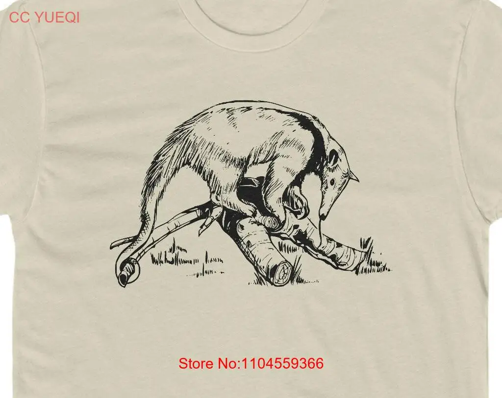 Anteater T Shirt Men's Cotton Crew Line Art Drawing Beautiful Hand Drawn long or short sleeves