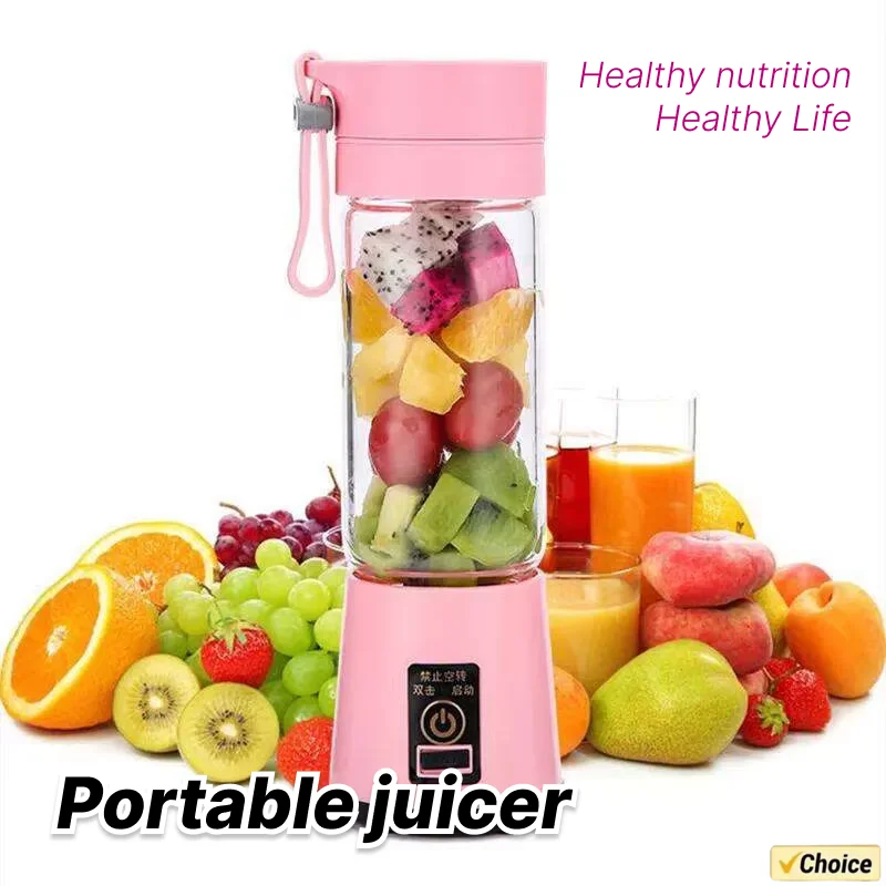 Portable Mini Blender for Shakes and Smoothies Rechargeable USB 380ML Traveling Fruit Juicer Cup Hand Fruit Blender Juicing Cup