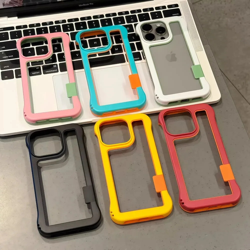 

Сплошной цветной чехол-бампер из ТПУ с краями для IPhone 16E 15Promax 14Plus 13Pro, мягкая цветная рамка, защитный чехол от падения