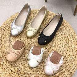 Lady Microfiber Soft Sole Ballet Flats Rond Toe Bow-Know Sewing Designer Null Slip-On For Dancing Luxury Well Made Doug Shoes 33