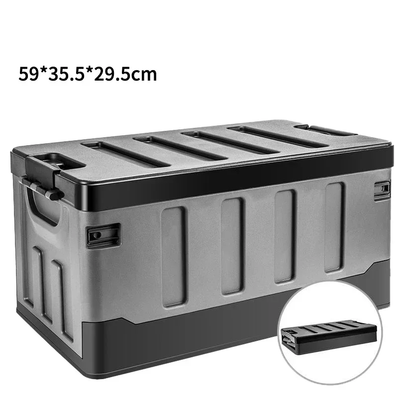 Outdoor Folding Storage Box Camping Picnic Large Capacity Waterproof Plastic Car Storage Box Outdoor Foldable Carrier Bin