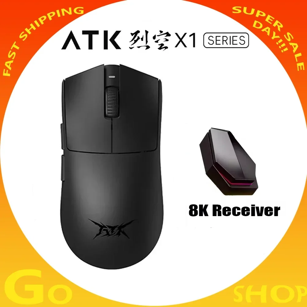 Atk Blazing Sky X1 Draadloze Muis Dubbel 8K Dual Mode Paw3950 Sensor Liekong Lichtgewicht Gaming Muis Lage Latentie Smartspeed Pc