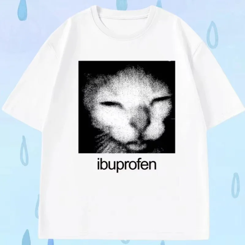 Gato meme camiseta feminina causal engraçado gato gráfico t camisas moda o pescoço roupas unisex streetwear camisetas quente emoji impresso