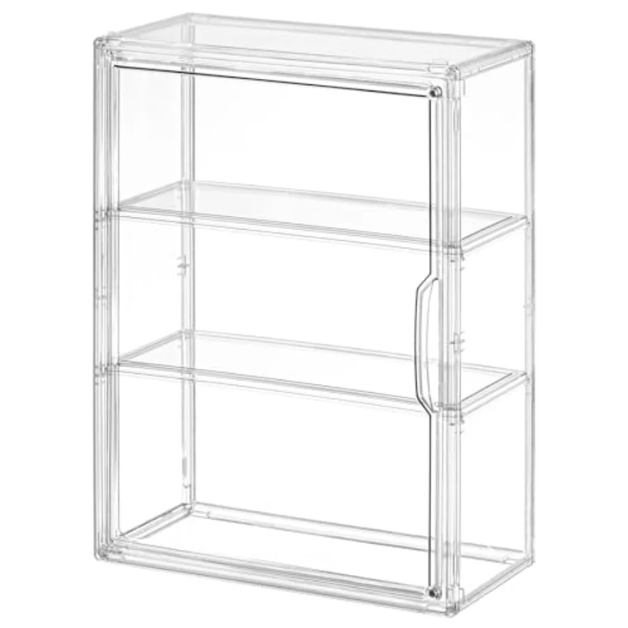 

Pack 3 Tier Clear Display Case for Figures Wall-Mounted Acrylic Storage Organizer Box Stackable Display Cabinet with Magnetic D