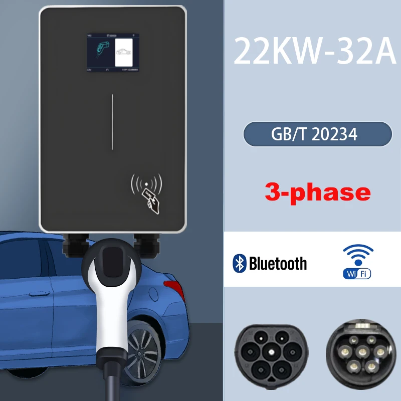 

JIGU Electric Vehicle Charging Station 22KW 3-phase 380V 32A GB/T 20234 with WIFi Bluetooth APP Support OCPP