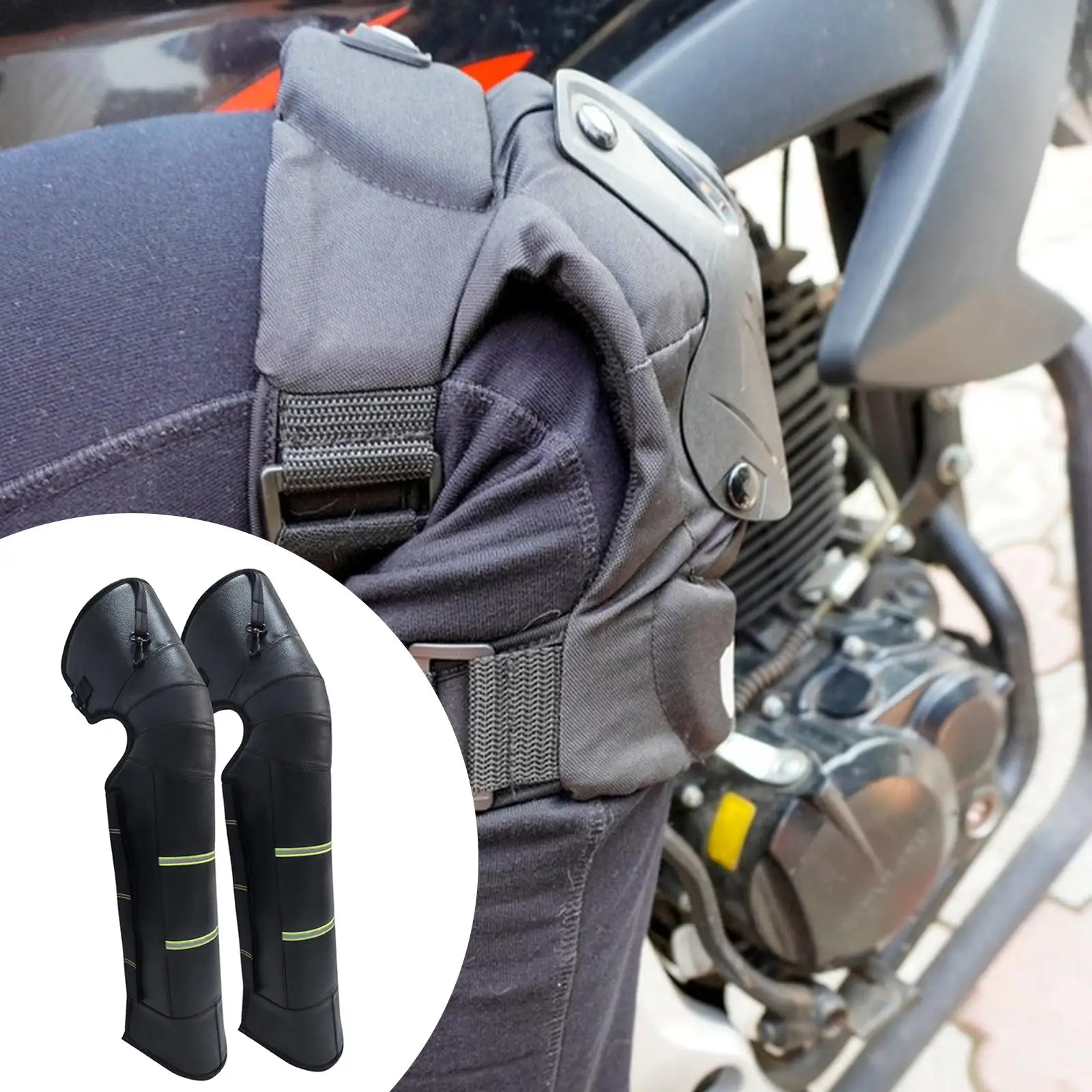 Winter Motorcycle Knee Guards Knee Shin Pads Comfortable Windproof Leggings Covers Leg Gaiter for Outdoor Adventures Skiing