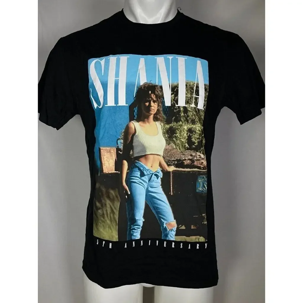 Shania Twain 25th Anniversary Photo T-Shirt 90s black tee Unisex NH12526