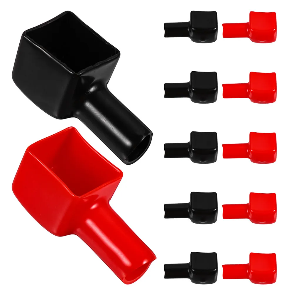 12Pcs Car Truck Battery Terminal Cap Set PVC Temperature Resistant Insulator Cover Red Black for Positive Negative Post