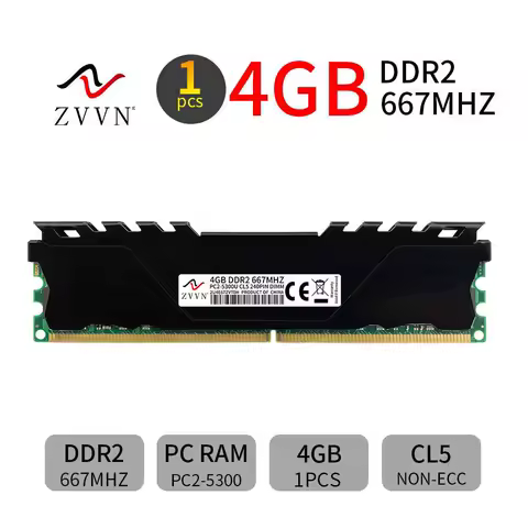 New For ZVVN 4GB DDR2 667MHz PC2-5300U CL5 1.8V 240Pin Intel DIMM Desktop PC RAM Memory