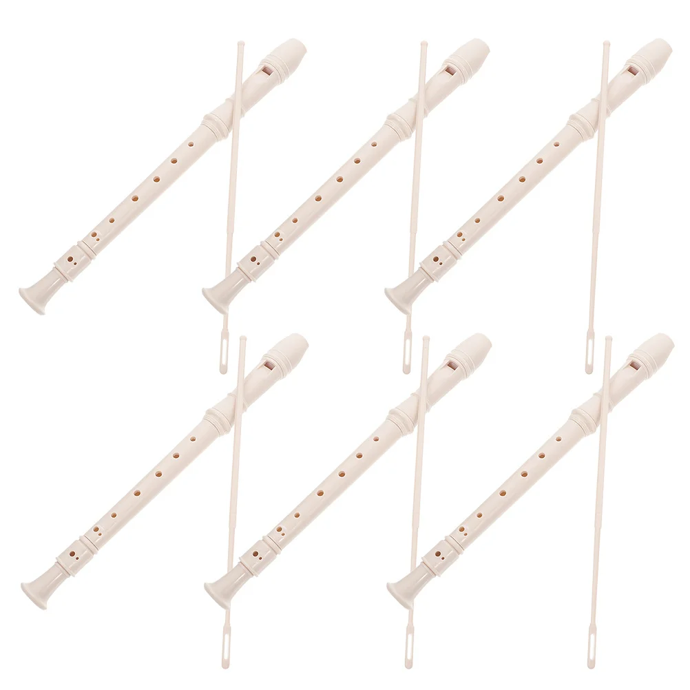 

6 set Soprano Recorder Student Flute 8 Holes German Design Abs Beginner Wind Instrument For Kids Music Classroom Practice School