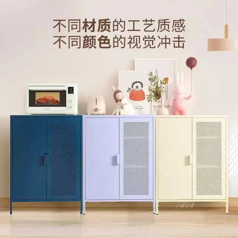 Nordic iron sideboard, living room storage cabinet, household storage cabinet, steel side by side, low cabinet