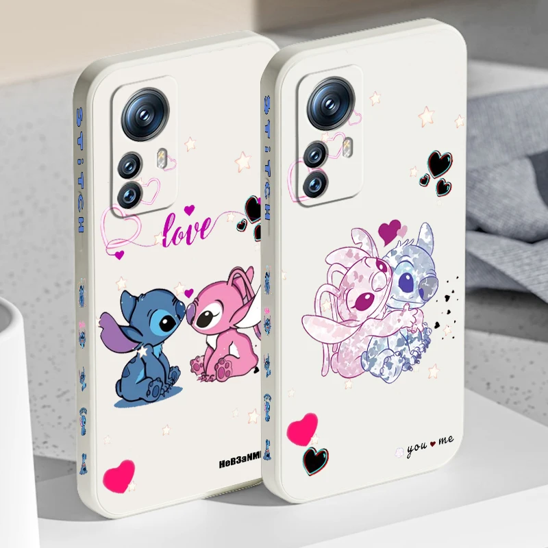 Lilo & Stitch Anime Disney Liquid Left Rope For Xiaomi Mi 13 12T 12 11T 11i 11 A3 10T 10 CC9E 9 Pro Lite Ultra 5G Funda