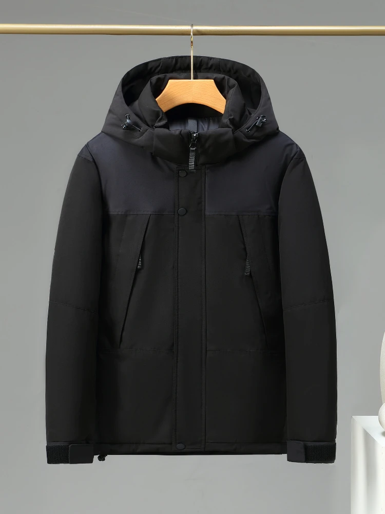 Parka Jacket Men Autumn Winter Mid-Long Hooded  Thicken Warm Cotton Padded Coats Outdoor s for  Parkas 4XL E592