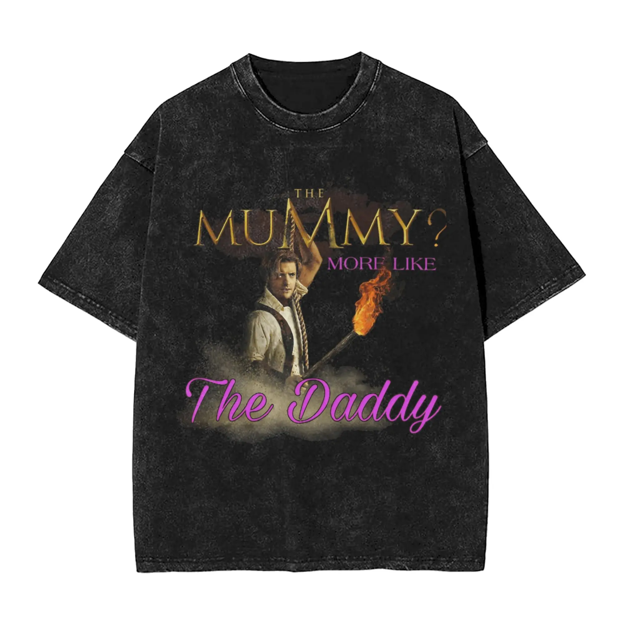 Funny Horror Action The Mummy  Washed T Shirt 100% Cotton Novelty T-Shirt Round Collar  Tee Shirt Short Sleeve Tops