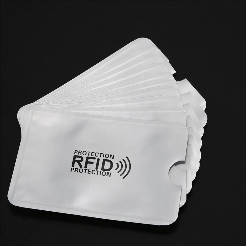 

AAAEL-100Pcs Aluminum Foil Anti-Degaussing Card Cover RFID Shielding Bag NFC Credit Card Anti-Theft Brush ID Card Protector