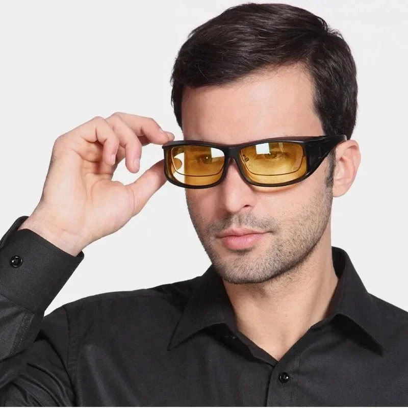 Óculos de Visão Noturna Unissex para Dirigir, Compatíveis com Óculos de Prescrição, Lentes Amarelas Antirreflexo, Óculos de Sol para Motoristas