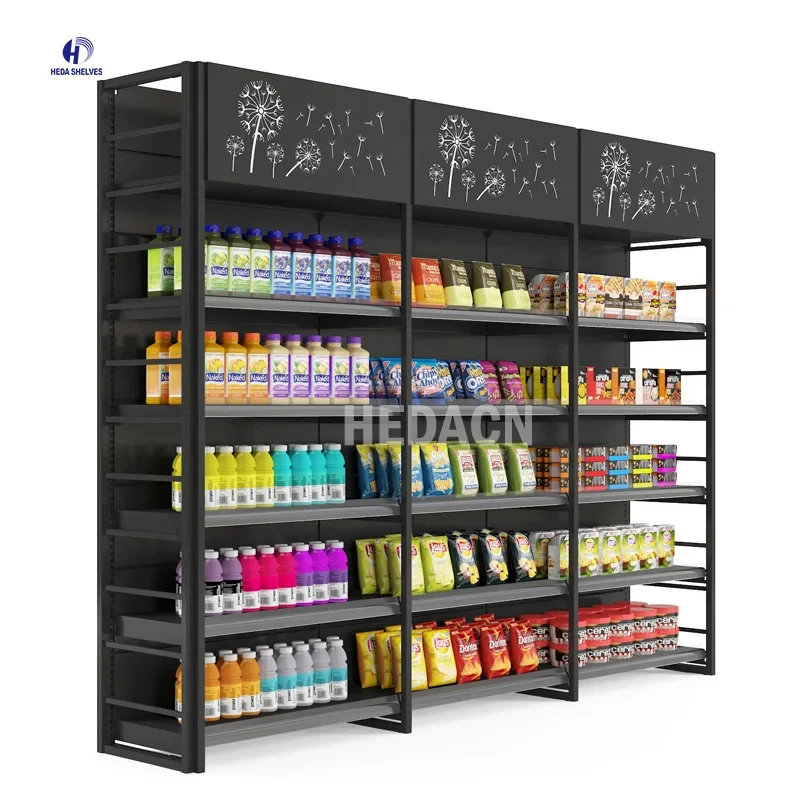 custom.Factory Price Multi Layers Steel Shelves Supermarket High Quality Metal Double Single Sided Gondola Shelving