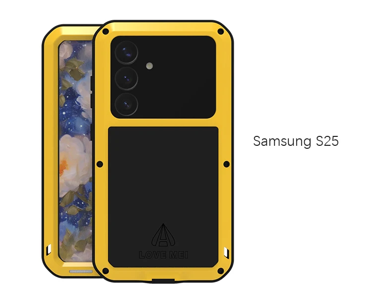 

LOVE MEI Metal Armor Case For Samsung Galaxy S26 S25 S24 Ultra Plus Military Grade Silicone Shockproof Cover Built-in Protector